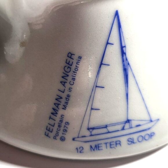 Nautical mug Feltman Langer vtg Boat sailing Cup coffee tea ocean gift ships - Picture 2 of 4